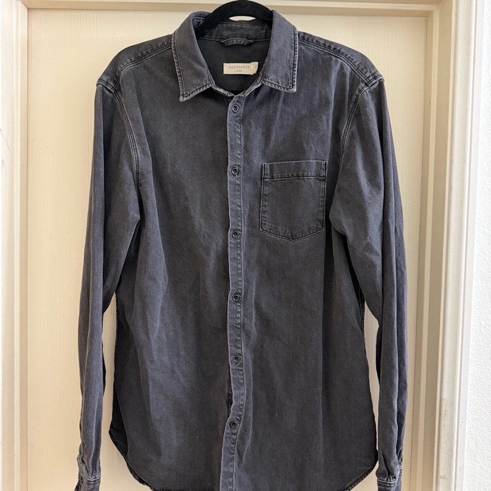 Men's Allsaints Black Denim Shirt